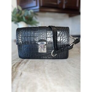 PERLINA Leather Bag Clutch HandMade In Italy Croc